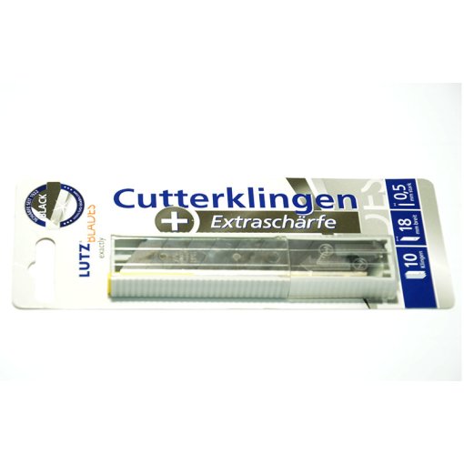 LUTZ BLADES® Abbrechklinge/Cutterklinge black 18mm a 10 Stück