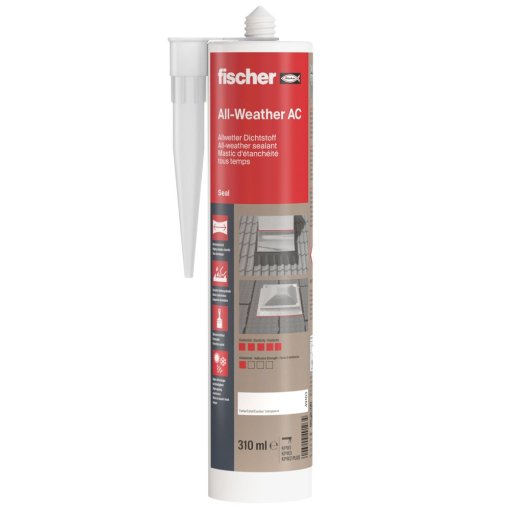 1 Stk. fischer® Allwetter Dichtstoff All-Weather AC transparent 310 ml
