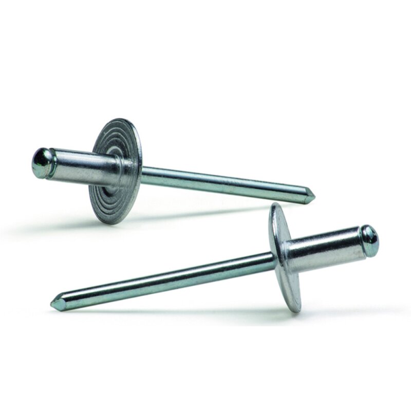 Großkopf Blindnieten 4,0x16 Kopf 12mm ALU/Stahl 4x16mm 50 Stk 