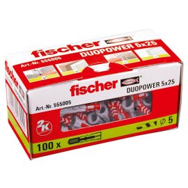 100 Stück Fischer Dübel DUOPOWER 5 x 25