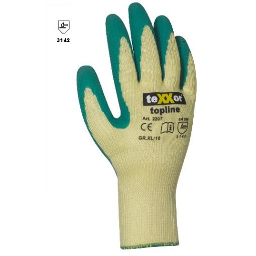 12 Paar Universalhandschuh mit Latexbeschichtung "teXXor® Topline" 2207 Größe 7