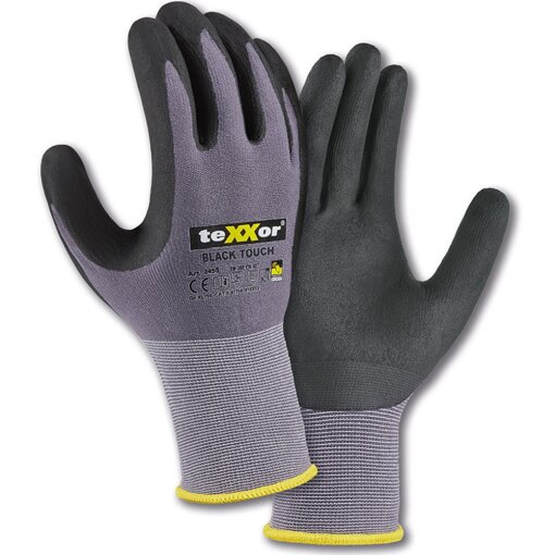 1 Paar Montagehandschuh BLACK TOUCH teXXor 2450 Gr. 7