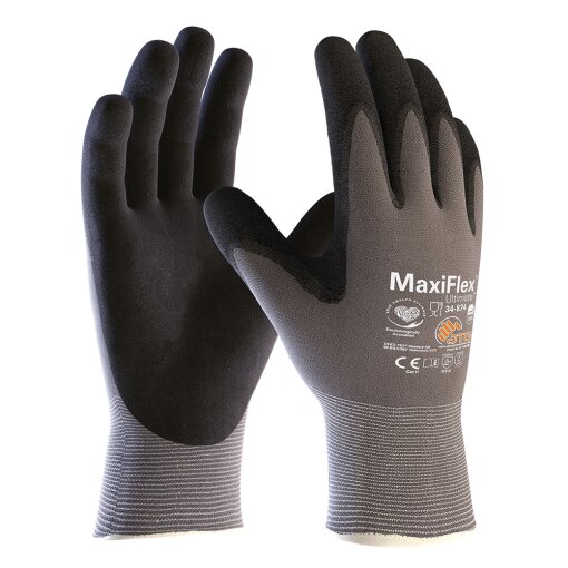 12 Paar Nylon Strickhandschuhe MaxiFlex® Ultimate™ (34-874) Größe 8
