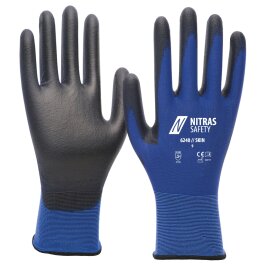 12 Paar Nylonhandschuhe -touchscreenfähig- NITRAS® 6240 Skin Größe 10 (XXL)