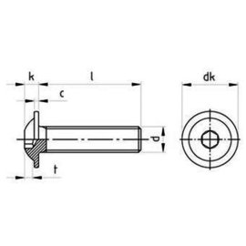 Linsenflanschschrauben ISO 7380-2 A4 mit Innensechskant