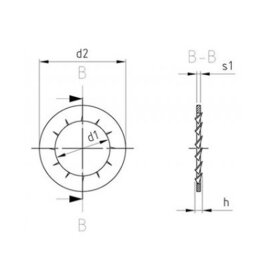 Fächerscheiben Edelstahl A2 Form J