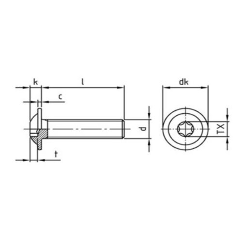Linsen-Flanschschrauben Mit Torx ähnl. ISO 7380-2, Schrauben | Günstige