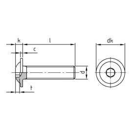 Linsenflanschschrauben ISO 7380-2 A2 mit Innensechskant