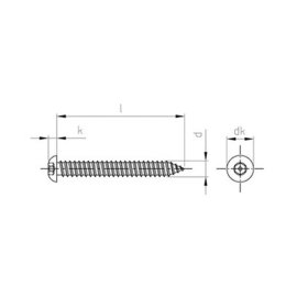 100 Stück Flachrundkopf-Sicherheitsschrauben Art. 9110 A2 3,5 x 16 mm ISK-PIN 2