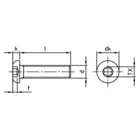 200 Stück Linsenschrauben ISO 7380-1 A2 Torx M6 x 20