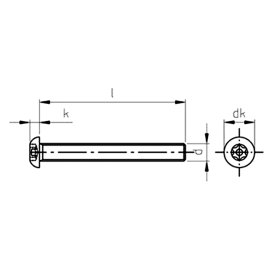 100 Stück Flachrundkopf-Sicherheitsschrauben Art. 9121 A2 M 3 x 8 mm TX-PIN 10