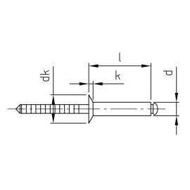 500 Stück Blindnieten Edelstahl A2/A2 Senkkopf 3,2 x 6