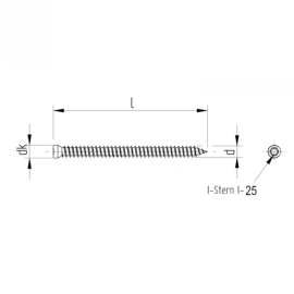 1 Stück Fensterrahmenschraube Zylinderkopf verzinkt 7,5x302