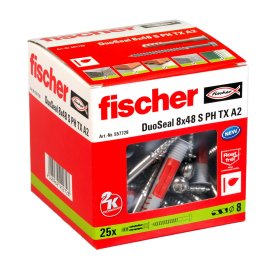 25 Stück Fischer DuoSeal Kunststoffdübel 8x48 S...
