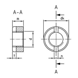 Schlitzmuttern DIN 546 Edelstahl A4