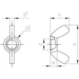 Flügelmuttern ähnlich DIN 315 A2