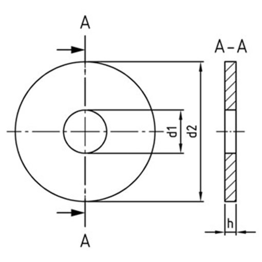 Quadratische Scheibe für Holzbau M8 9 x 25 x 1,6 Edelstahl A2