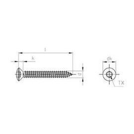 Linsensenkblechschrauben ISO 14587 A2 Torx