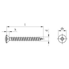 Spanplattenschrauben Linsensenkkopf A2 Torx