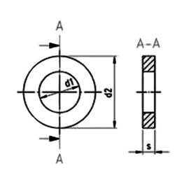 DIN 7349 Scheiben für Schrauben mit schweren Spannhülsen A2 Edelstahl M6  (6,4x17,0X3,0mm) - 500