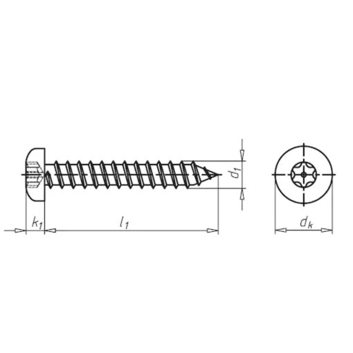 Linsenblechschrauben ISO 14585 A4 Torx