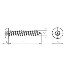 Linsenblechschrauben ISO 14585 A4 Torx