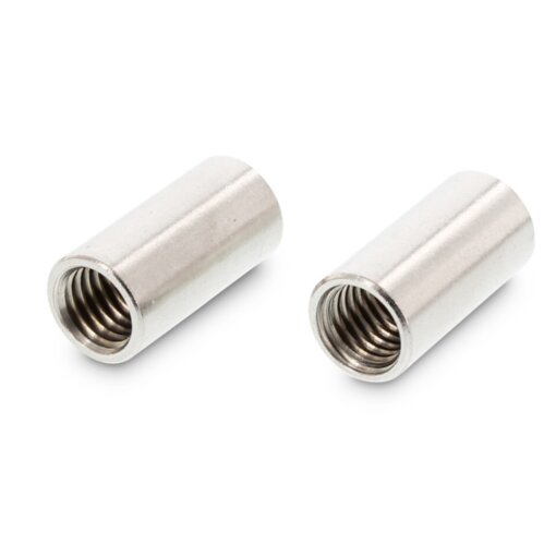 100 Stück Gewindemuffe Edelstahl A4 Rund M 10 x 30