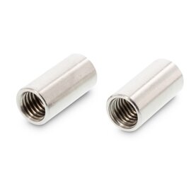 100 Stück Gewindemuffe Edelstahl A4 Rund M 10 x 30