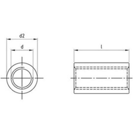 100 Stück Gewindemuffe Edelstahl A4 Rund M 6 x 25