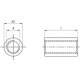 25 Stück Gewindemuffe Edelstahl A2 Rund M 16 x 50