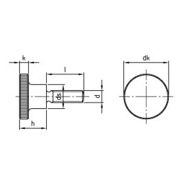 25 Stück Rändelschrauben hohe Form DIN 464 A1 1.4305 M6 x 10