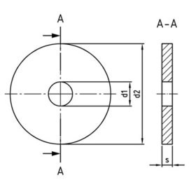 50 Stück Unterlegscheiben DIN 1052 Edelstahl A2 14 x 58 x 6 mm