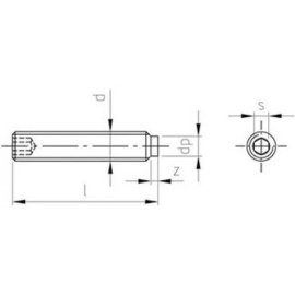 200 Stück Gewindestifte ISO 4028 Edelstahl A2 M 10 x 35