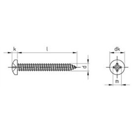 500 Stück Blechschrauben DIN 7981 A2 3,9 x 70