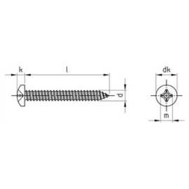 1000 Stück Blechschrauben DIN 7981 A2 4,8 x 9,5