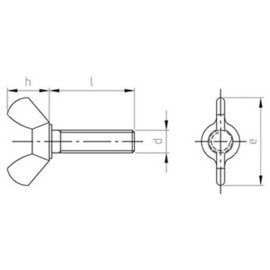 50 Stück Flügelschrauben Edelstahl A2 M8 x 16