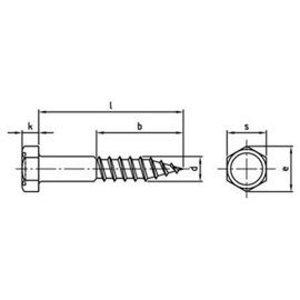 200 Stück Sechskantholzschrauben DIN 571 Edelstahl A2 5 x 20 mm