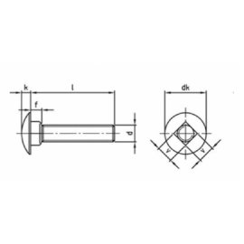 25 Stück Schloßschrauben DIN 603 Edelstahl A2 M16 x 30