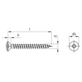 500 Stück Spanplattenschrauben Linsensenkkopf A2 Torx 4,5 x 25