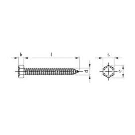 200 Stück Sechskant-Blechschrauben DIN 7976 A2 C 8,0 x 45