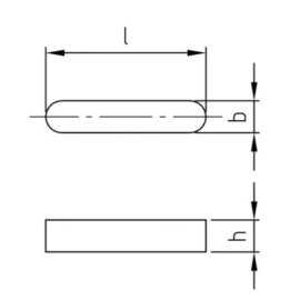 100 Stück Passfedern DIN 6885 Form A Edelstahl A5 8 x 7 x 32