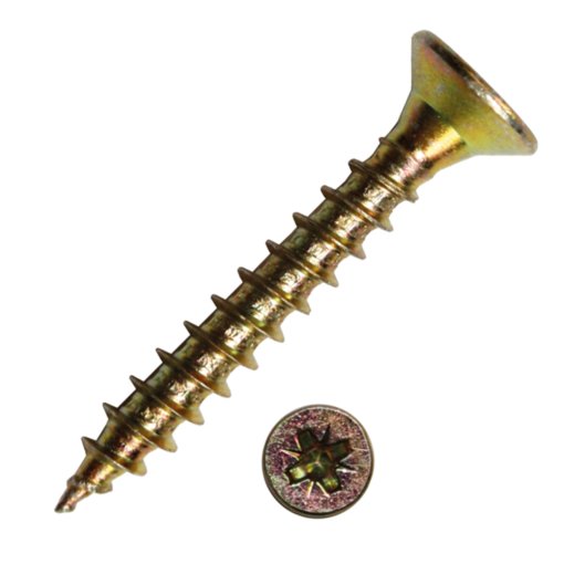 500 Stück Spanplattenschrauben Pozidrive verz.gelb Vollgewinde 4,5 x 45