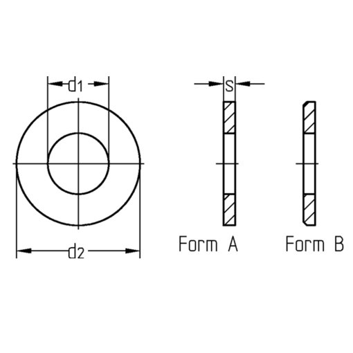 Unterlegscheiben DIN 125 verzinkt Form A / Form B