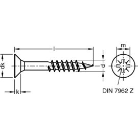 1000 Stück Spanplattenschrauben Pozidrive Teilgewinde 3x40 