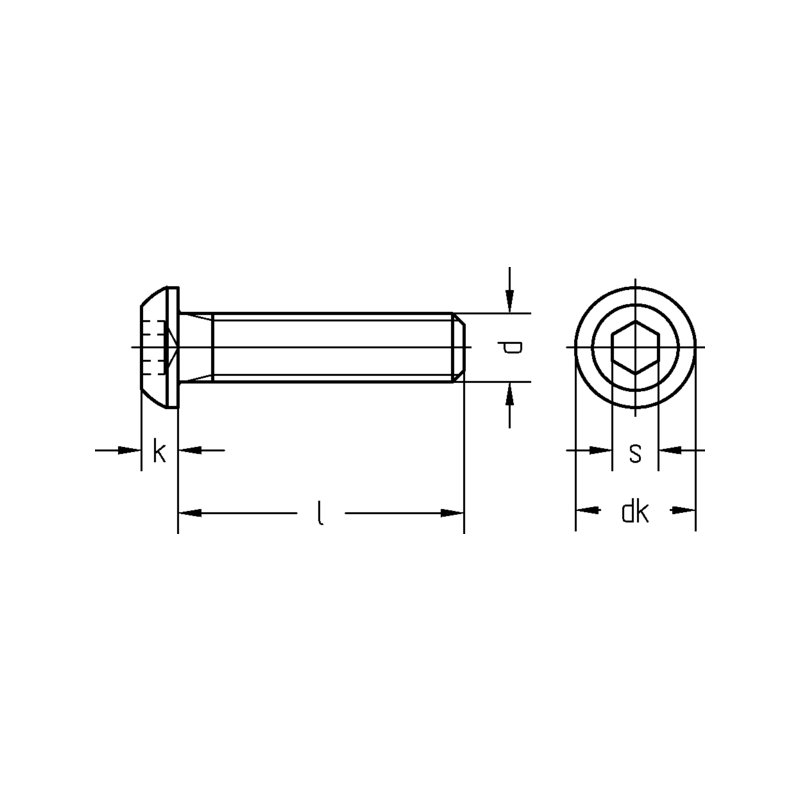 100 Innensechskant Linsenkopfschrauben ISO 7380-1 10.9 Schwarz M10x60