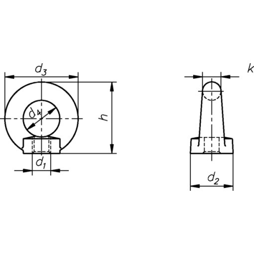 2 Ringmutter DIN 582 Ringschrauben von M6 bis M16 DIN 580 Zurröse C15  Kranöse - Typ: Ringschraube - Größe: M14