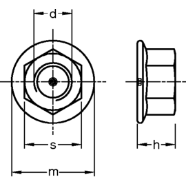 Flanschmuttern ohne Verzahnung DIN 6923 galv. verzinkt