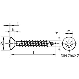 Spanplattenschrauben Linsensenkkopf galv. verzinkt