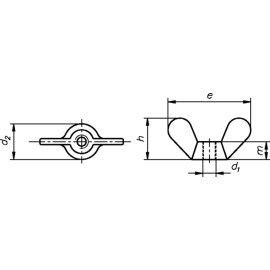 Flügelmuttern DIN 315 Messing