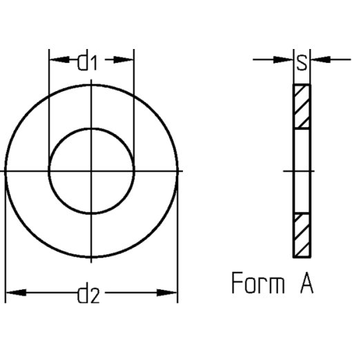 Unterlegscheibe, DIN 125-1, Polyamid (Nylon), natur, Form A